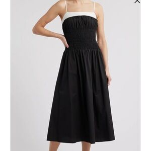 T.J.Maxx Black and White Strapless Midi Dress